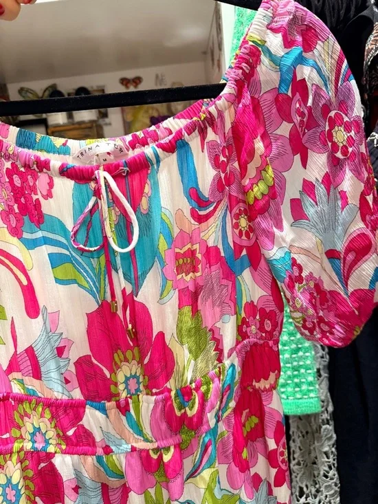 Trina Turk Floral Dress - Boho Off-Shoulder - Picture 3 of 7